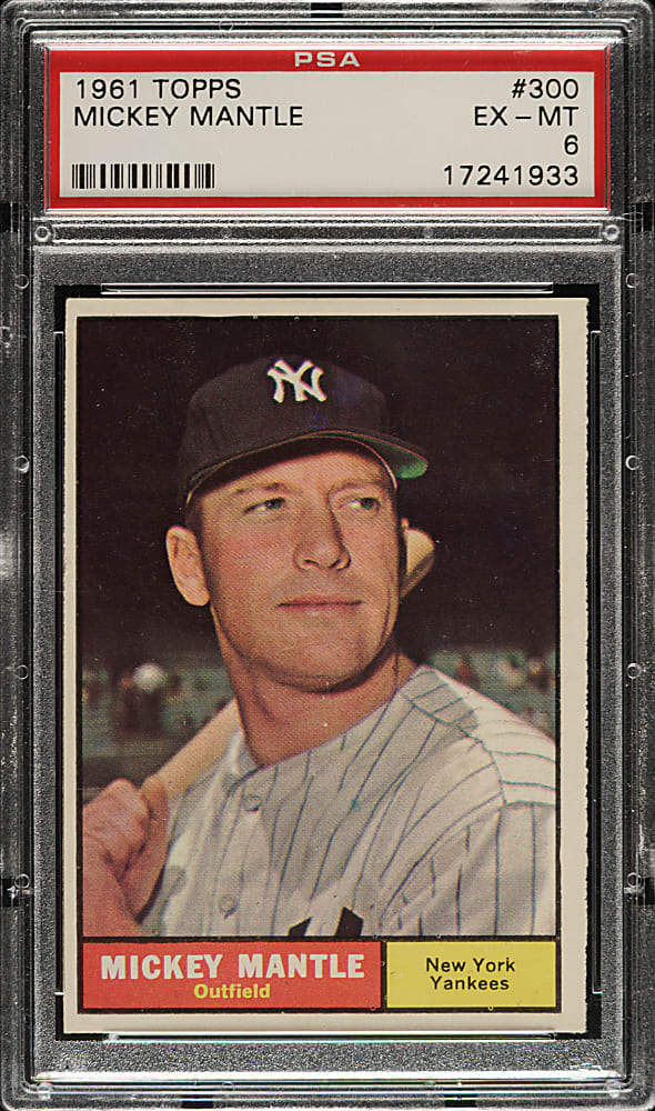 1961 Topps #300 Mickey Mantle PSA EX-MT 6