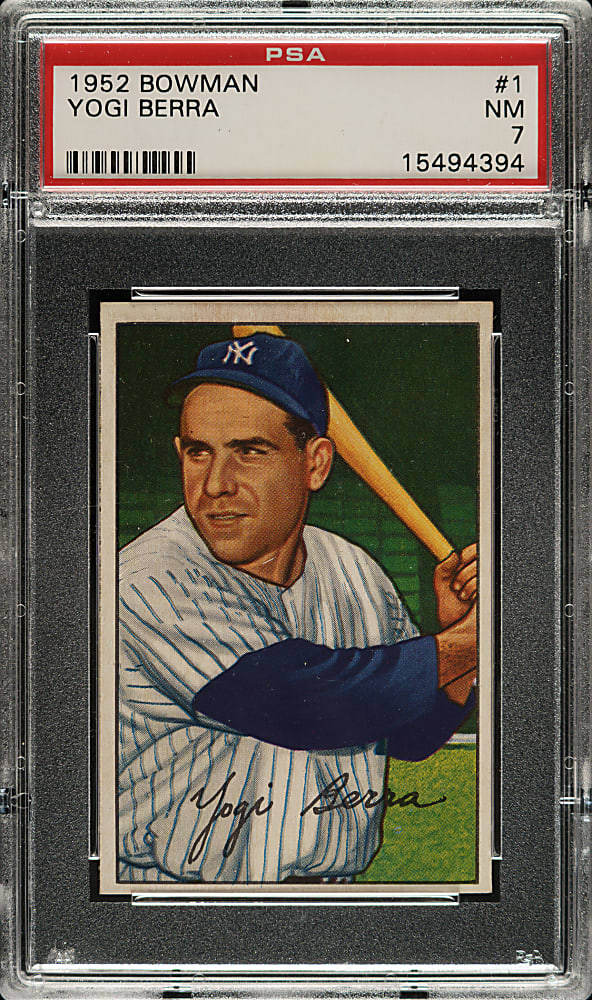 1952 Bowman #1 Yogi Berra PSA NM 7