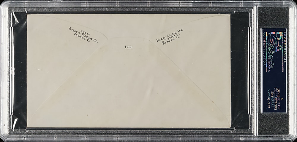 1939 Connie Mack Signed Baseball Centennial First-Day Cover PSA/DNA MINT 9
