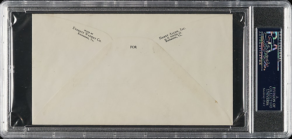 1939 Tris Speaker Signed Baseball Centennial First-Day Cover PSA/DNA MINT 9