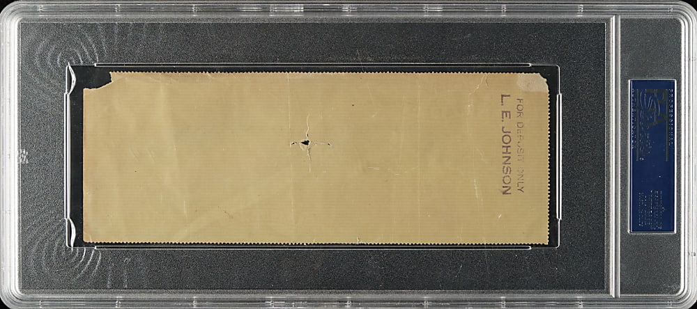 1939 Walter Johnson Signed Check - PSA/DNA