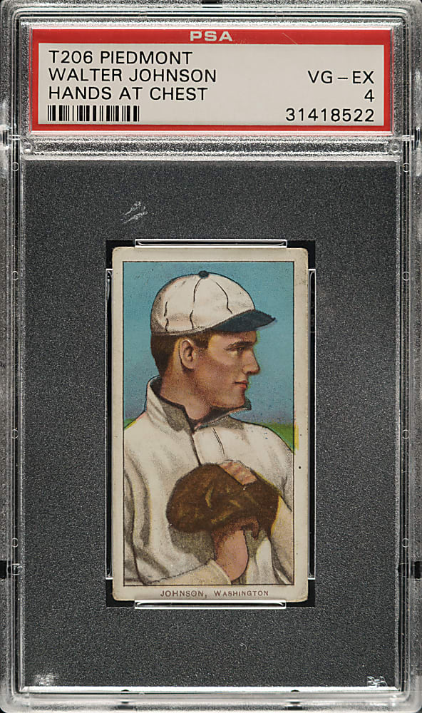 1909-1911 T206 White Border Walter Johnson Hands at Chest PSA VG-EX 4