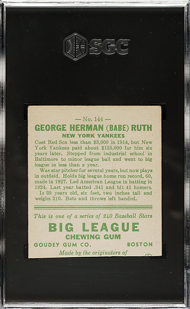 1933 R319 Goudey #144 Babe Ruth - SGC