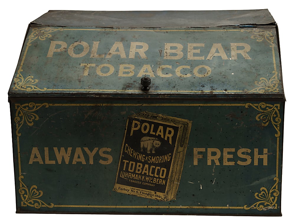 Circa 1910 Polar Bear Tobacco Retail Display Tin