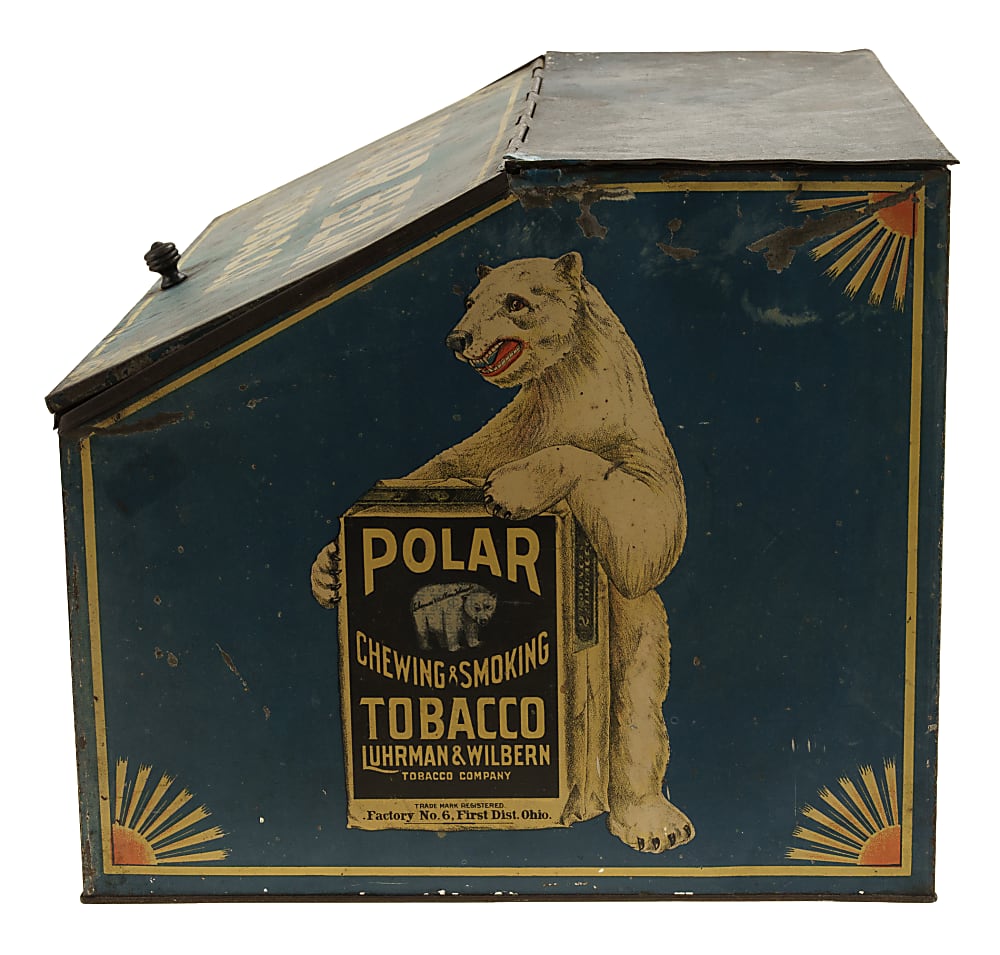 Circa 1910 Polar Bear Tobacco Retail Display Tin