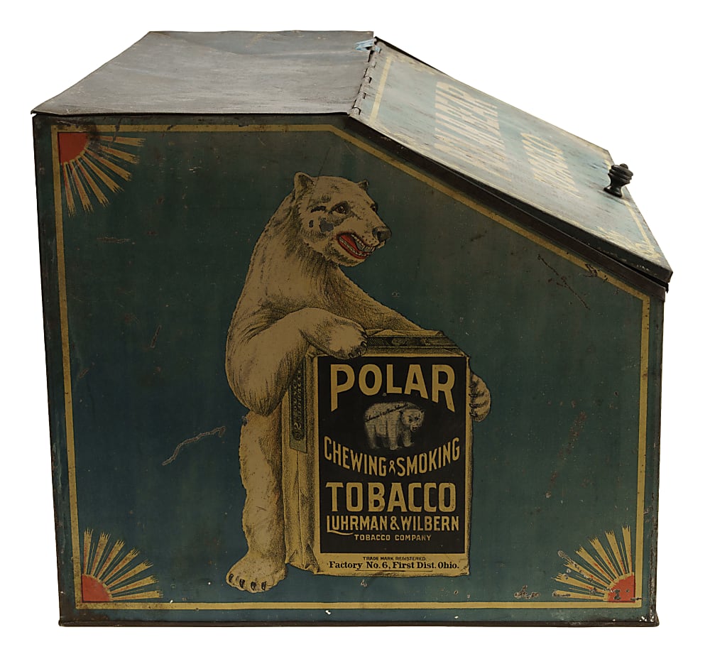 Circa 1910 Polar Bear Tobacco Retail Display Tin