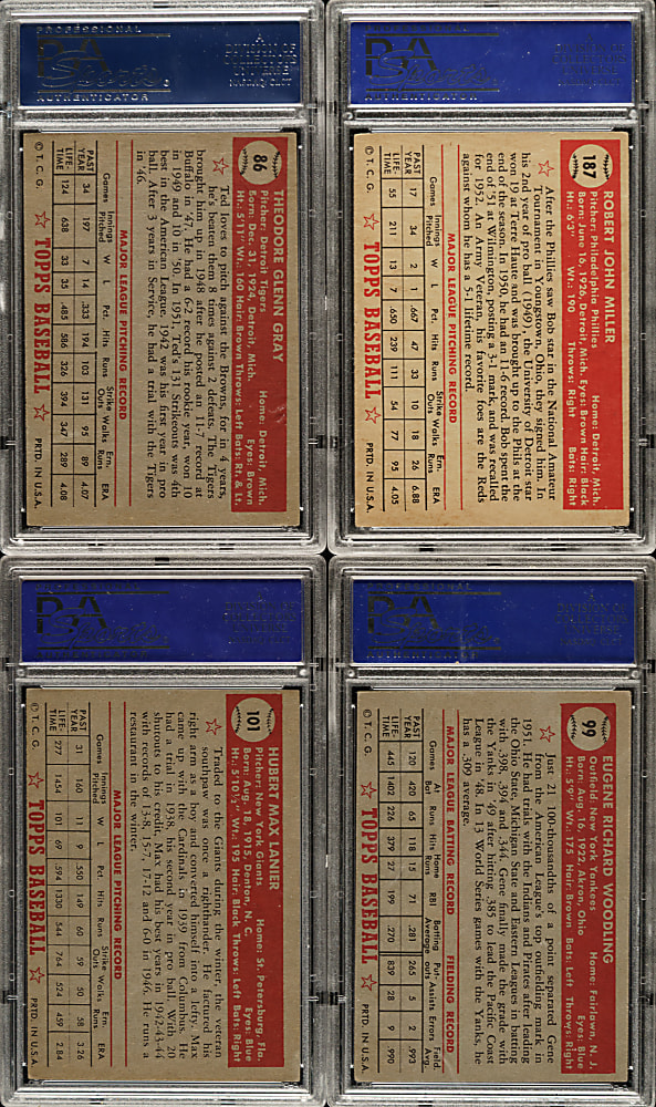 1952 Topps Low-Number PSA-Graded Collection (18)