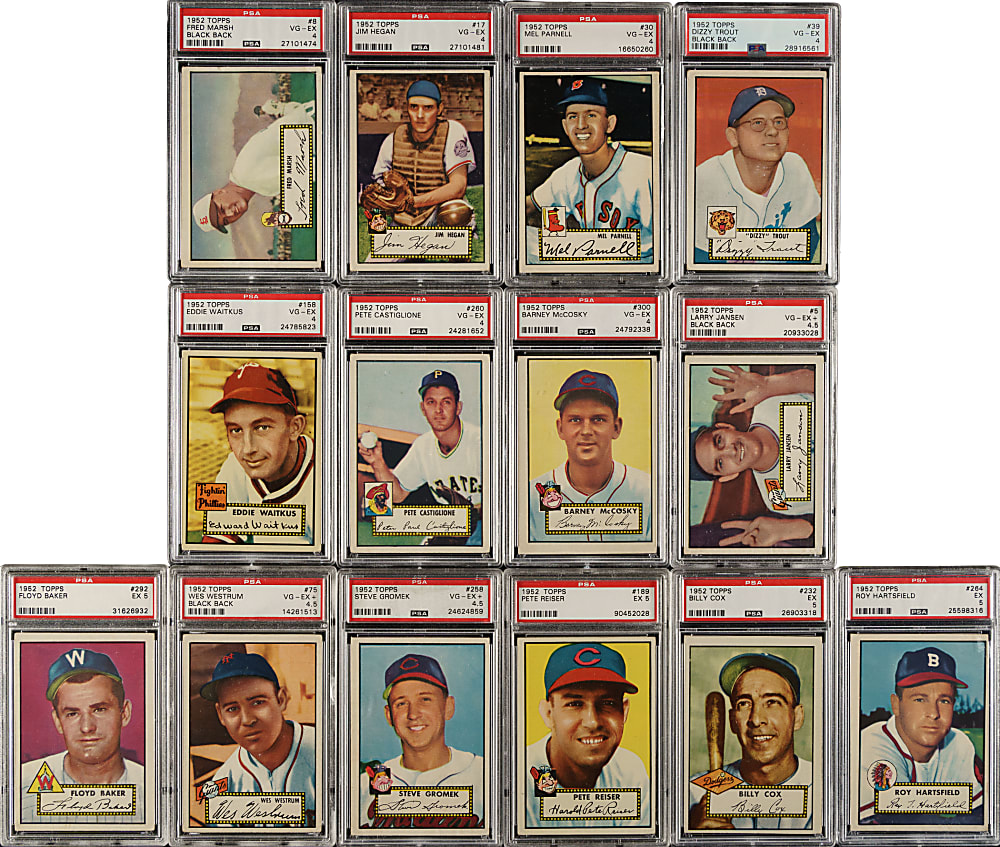 1952 Topps Low-Number PSA-Graded Collection (18)
