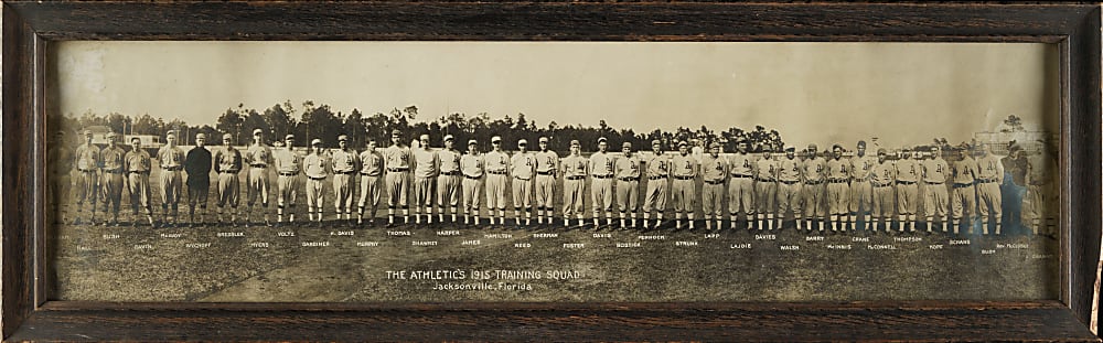 1915 Philadelphia Athletics Spring Training Team Panorama with Nap Lajoie