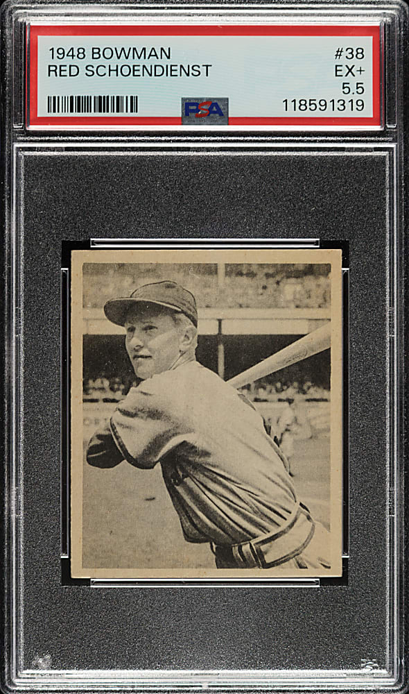 1948 Bowman #38 Red Schoendienst Rookie PSA EX+ 5.5
