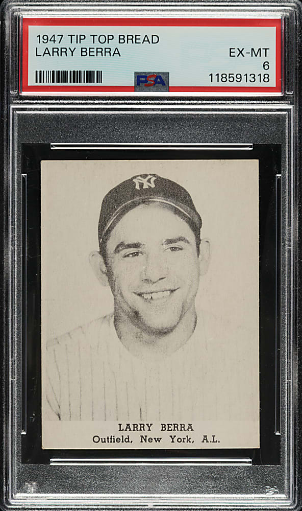1947 Tip Top Bread Yogi Berra Rookie PSA EX-MT 6