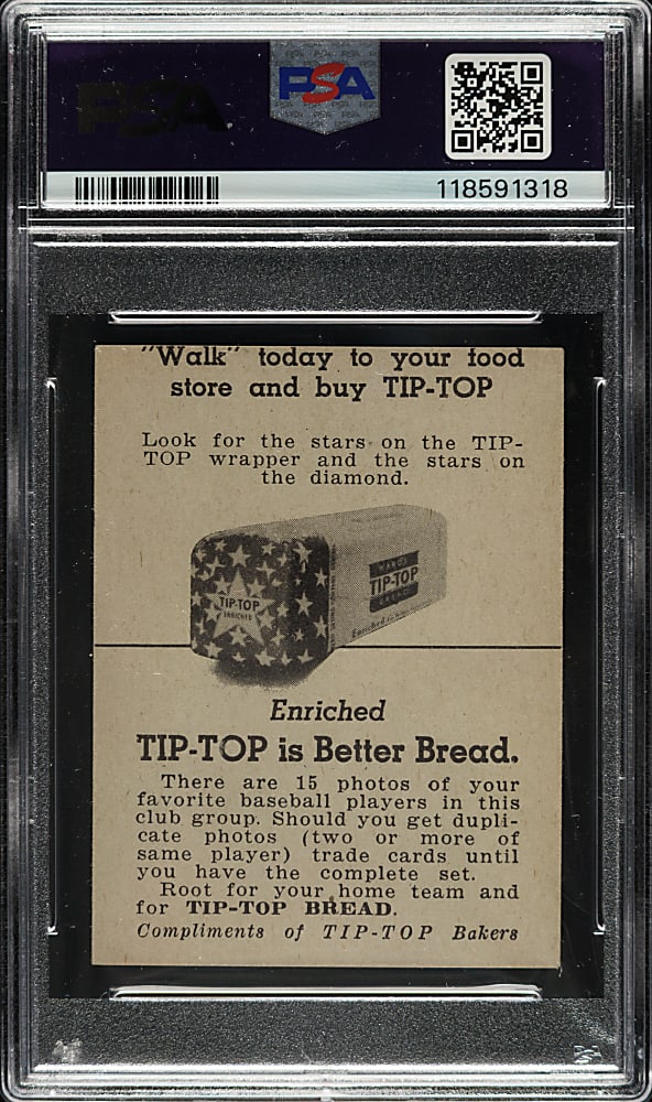 1947 Tip Top Bread Yogi Berra Rookie PSA EX-MT 6
