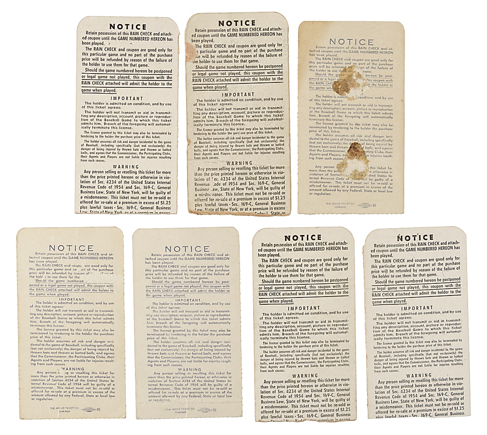 1957 New York Yankees vs. Milwaukee Braves World Series Ticket Stub Complete Run (7)