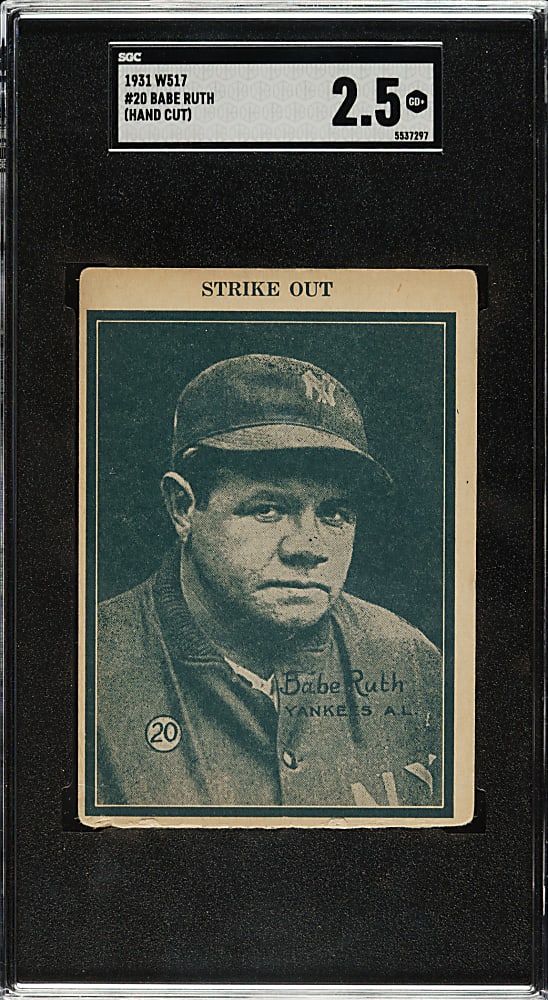 1931 W517 #20 Babe Ruth Portrait SGC GOOD+ 2.5