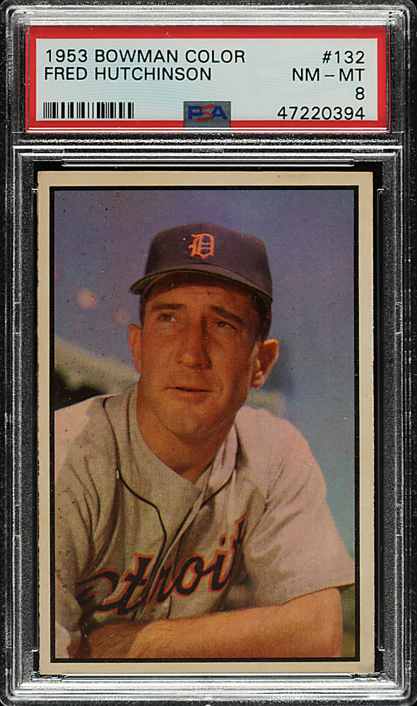 1953 Bowman Color #132 Fred Hutchinson PSA NM-MT 8