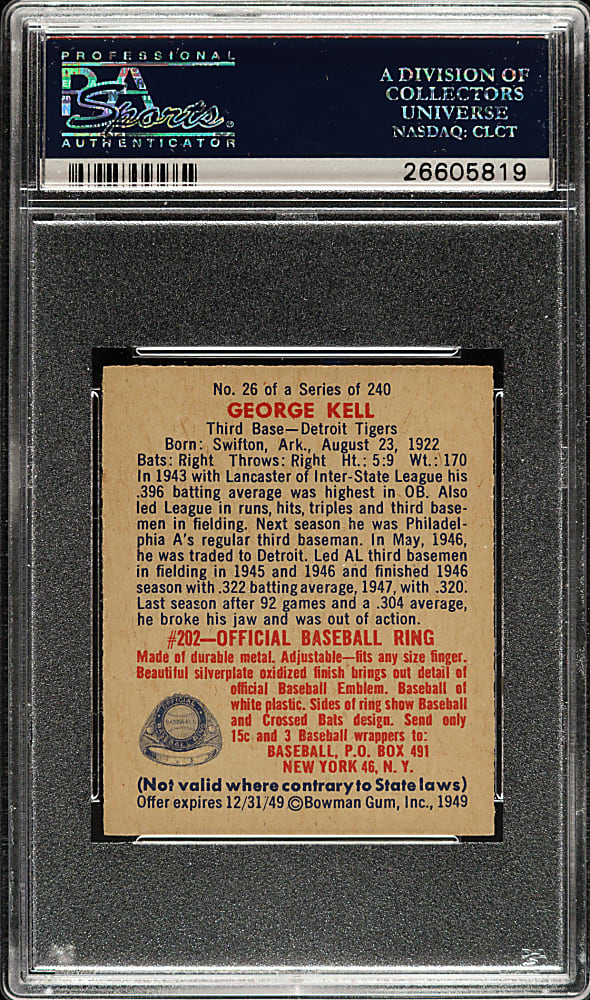 1949 Bowman #26 George Kell PSA NM 7