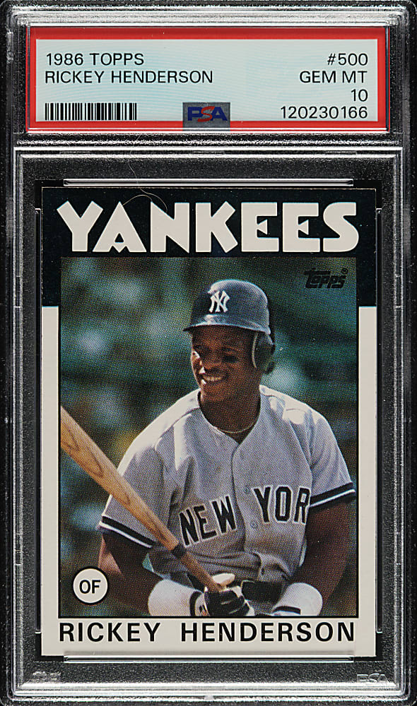 1986 Topps #500 Rickey Henderson PSA GEM MINT 10