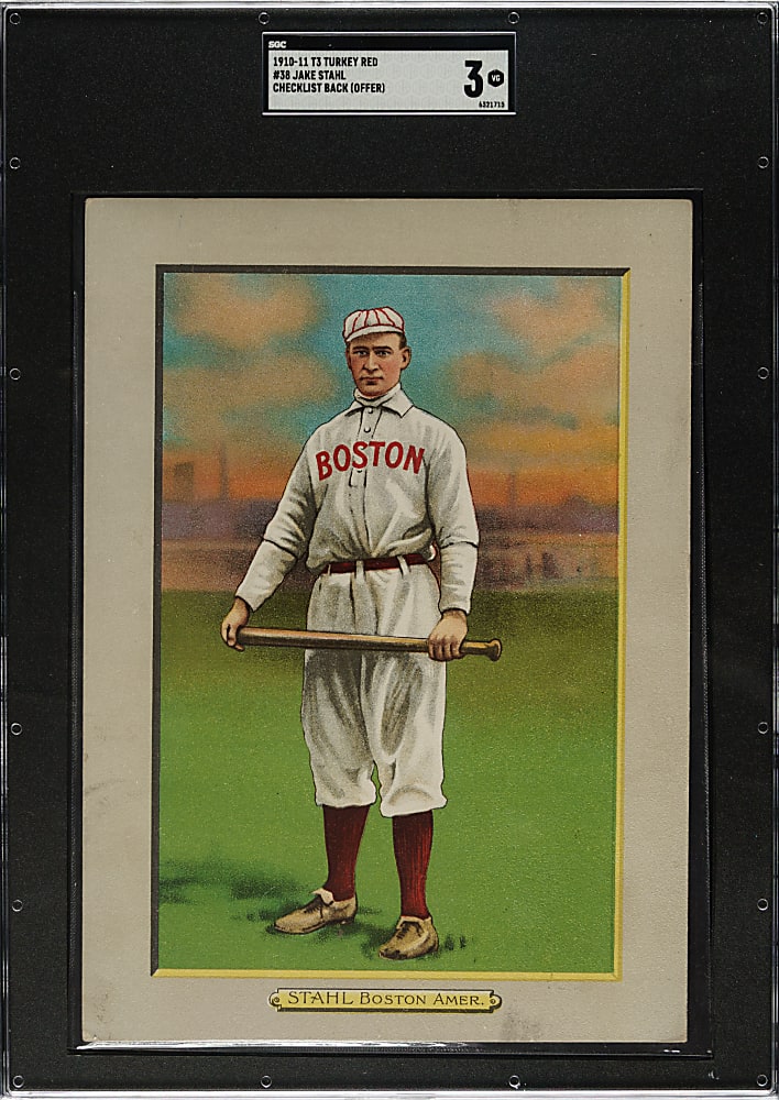 1911 T3 Turkey Red #38 Jake Stahl SGC VG 3