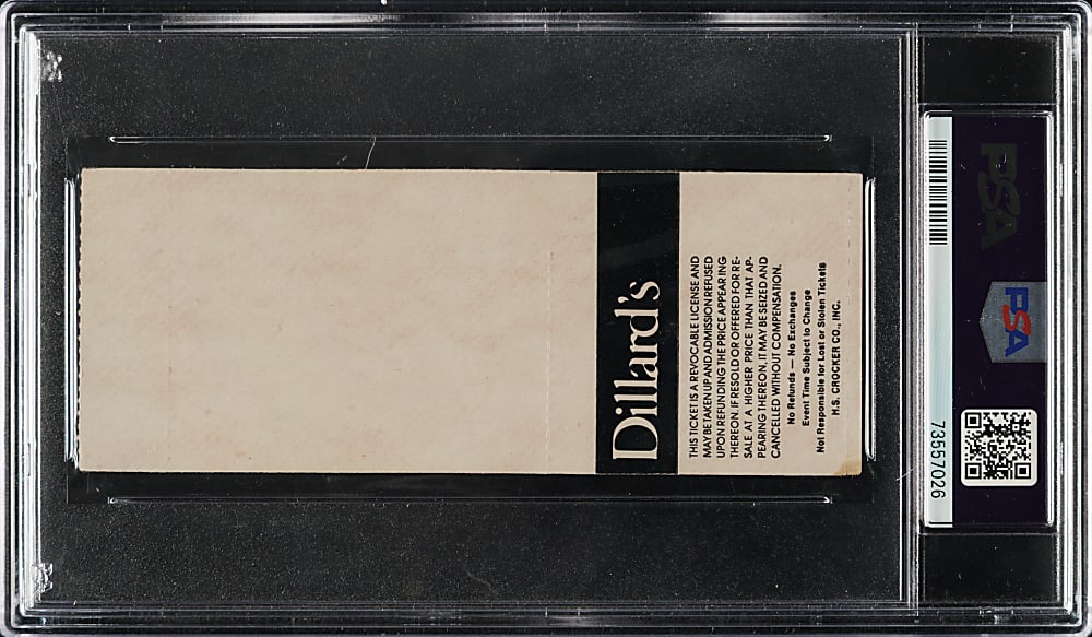 1986 Superstars of Wrestling Full Ticket Signed by Hulk Hogan PSA/DNA GEM MINT 10 - Hulk Hogan Defeated Paul Orndorff WWF Champion