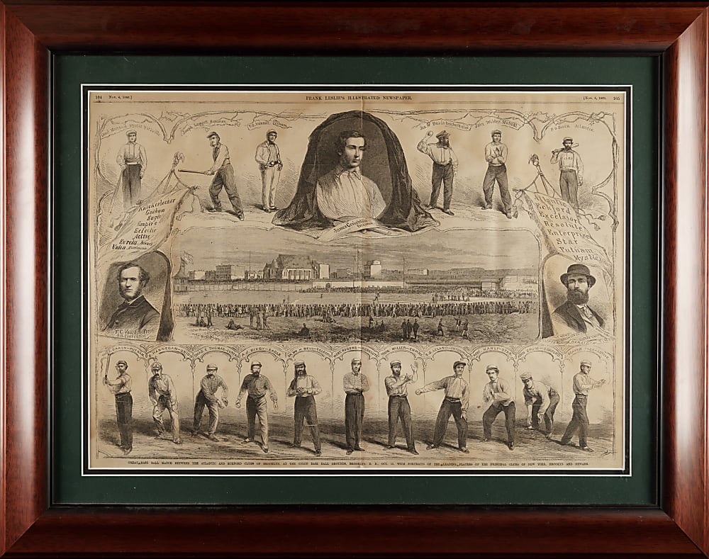 1865 Frank Leslie's Illustrated Newspaper Woodcut with Jim Creighton