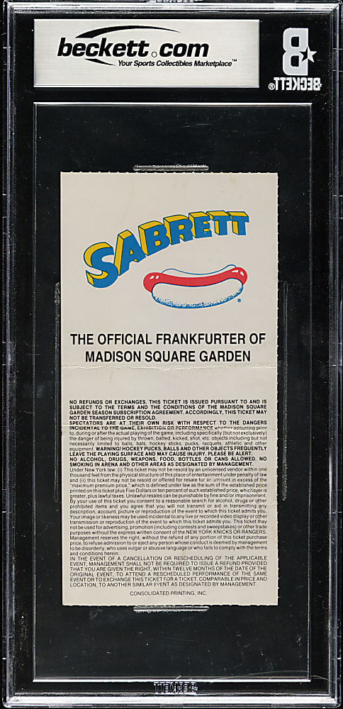 1994 New York Rangers (vs. Vancouver Canucks) Stanley Cup Game 7 Ticket Stub Signed by Brian Leetch with Inscription Beckett GEM MINT 10 Signature