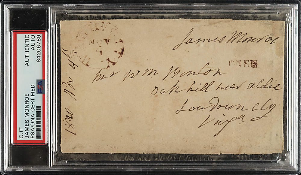 1820 James Monroe Signed Free Frank - PSA/DNA