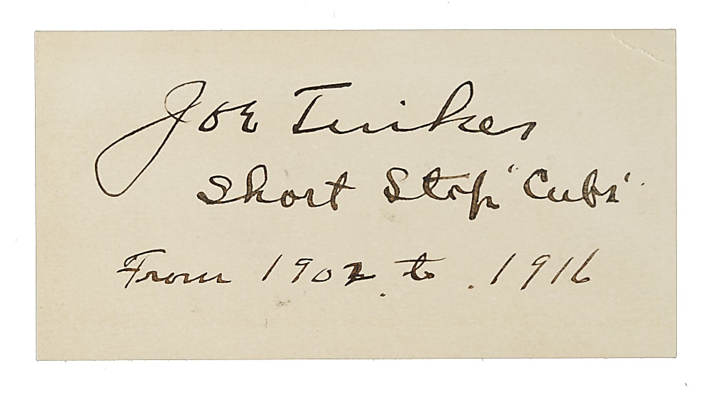 Joe Tinker Cut Signature with "Short Stop Cubs" and "From 1902 to 1916" Inscriptions - JSA