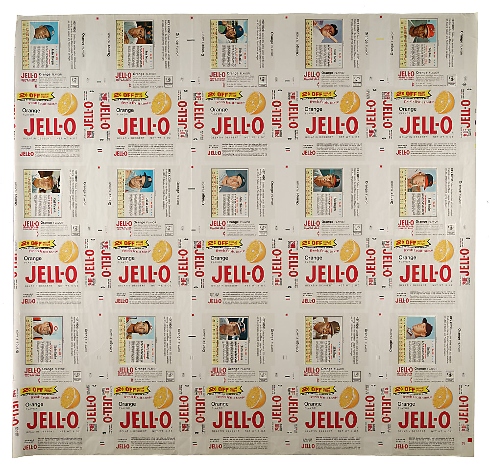 1963 Jell-O Complete Box Uncut Proof Sheet (15 Boxes) - Possibly Unique!
