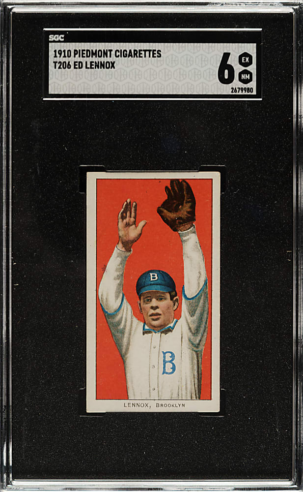 1909-1911 T206 White Border Ed Lennox SGC EX/NM 6