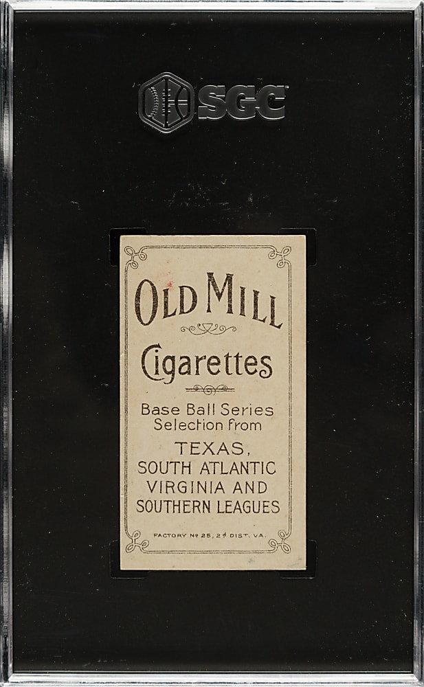 1909-1911 T206 White Border Scoops Carey Southern Leaguer SGC EX/NM+ 6.5 - Old Mill Back