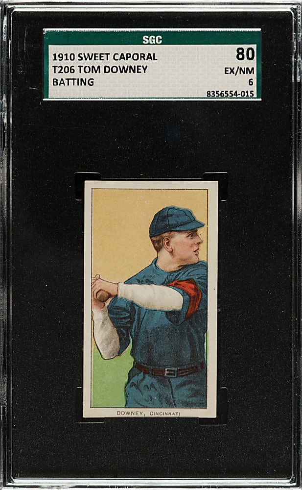 1909-1911 T206 White Border Tom Downey Batting SGC EX/NM 80