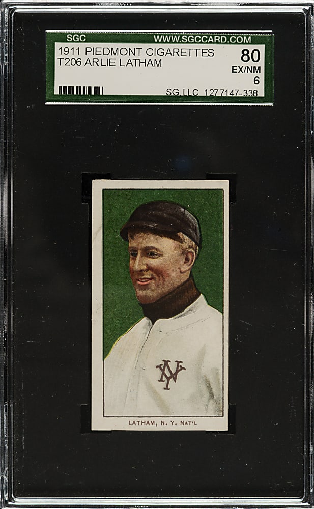 1909-1911 T206 White Border Arlie Latham SGC EX/NM 80