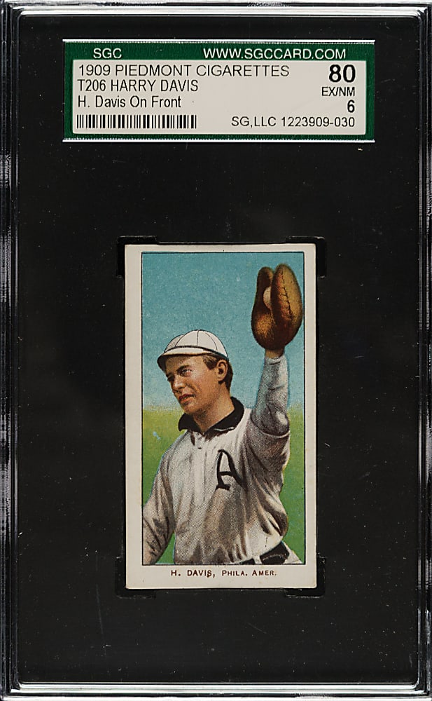 1909-1911 T206 White Border Harry Davis (H. Davis on Front) SGC EX/NM 80