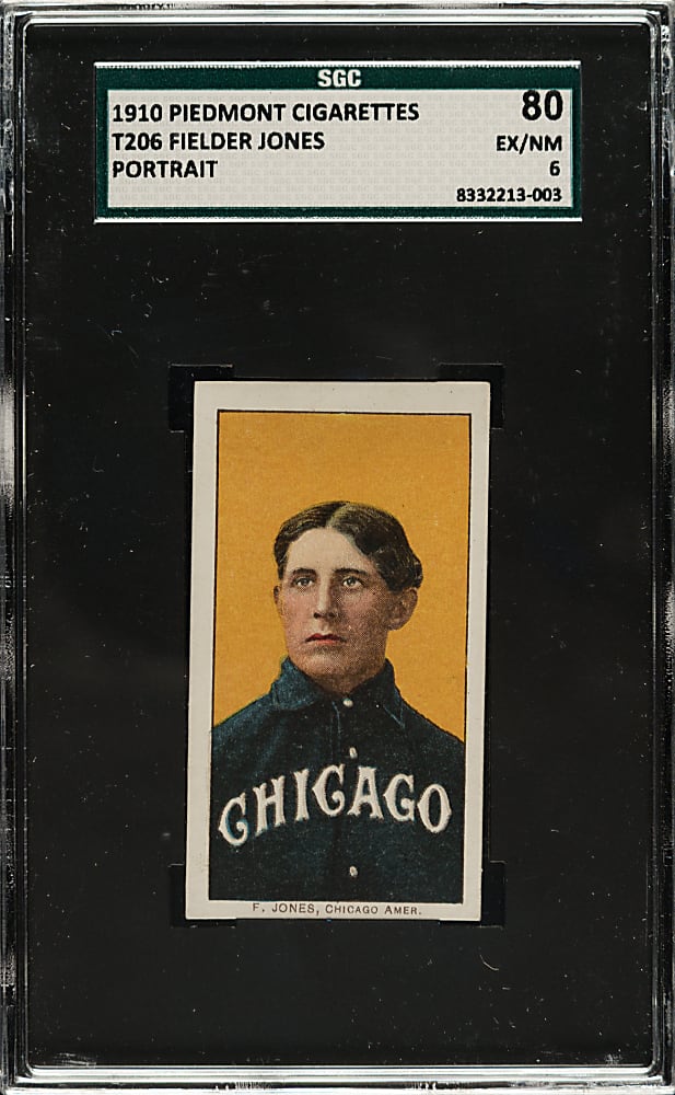 1909-1911 T206 White Border Fielder Jones Portrait SGC EX/NM 80