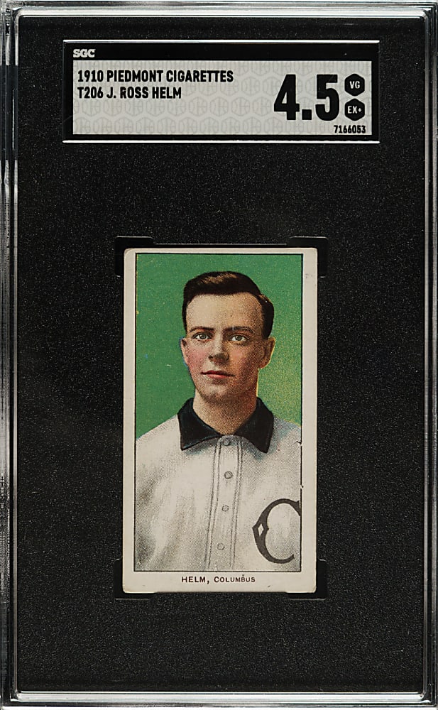 1909-1911 T206 White Border J. Ross Helm Southern Leaguer SGC VG/EX+ 4.5