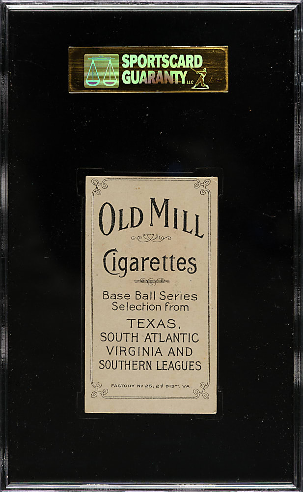 1909-1911 T206 White Border Dutch Revelle Southern Leaguer SGC EX 60 - Old Mill Back