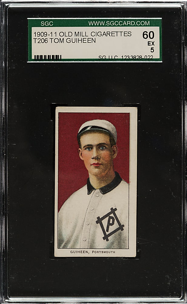 1909-1911 T206 White Border Tom Guiheen Southern Leaguer SGC EX 60 - Old Mill Back