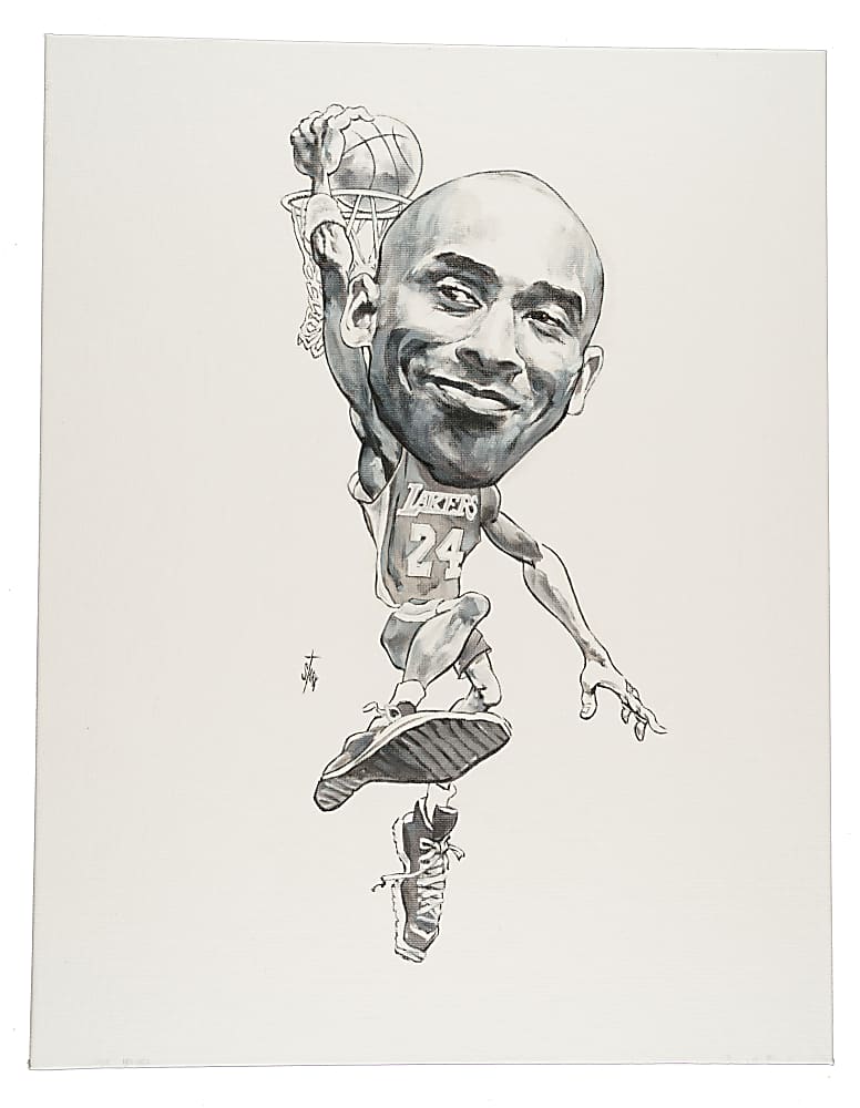 Original Kobe Bryant Drawing by Ron Stark
