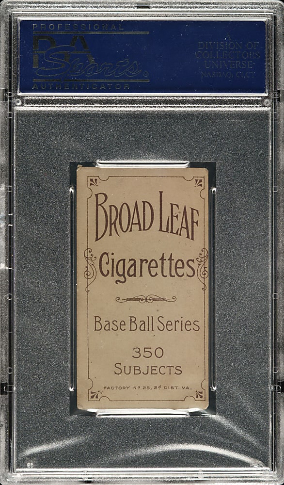 1909-1911 T206 White Border Otto Kruger PSA VG-EX 4 - Broad Leaf 350 Back