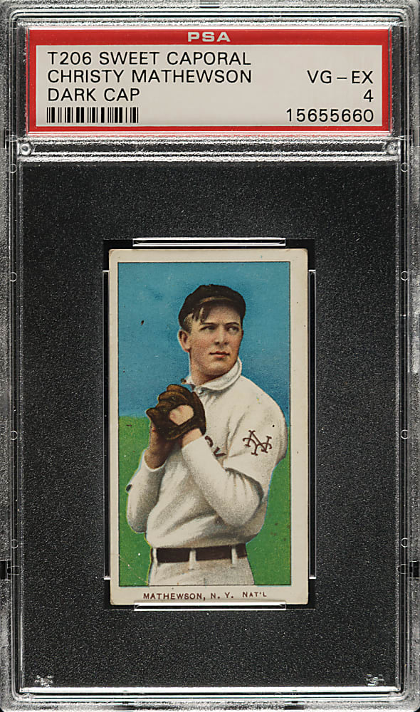 1909-1911 T206 White Border Christy Mathewson Dark Cap PSA VG-EX 4