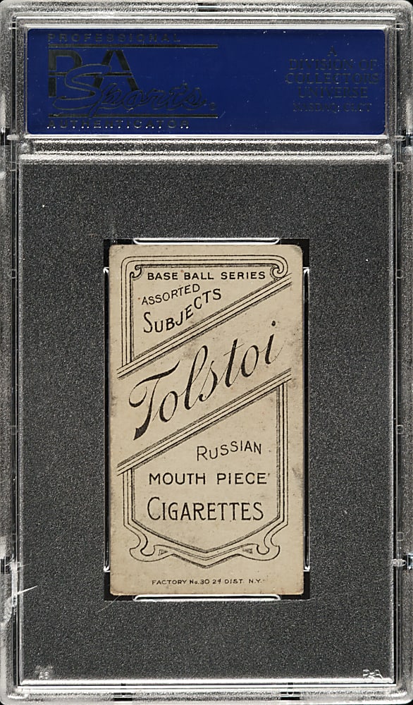 1909-1911 T206 White Border Ty Cobb Portrait Red Background PSA VG-EX 4 - Tolstoi Back