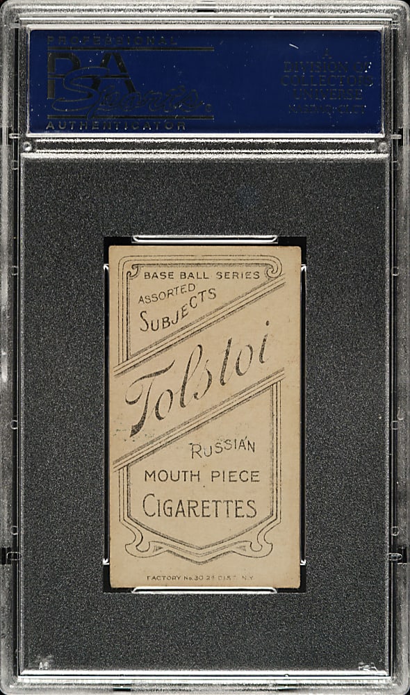 1909-1911 T206 White Border Hughie Jennings One Hand Showing PSA VG-EX 4 - Tolstoi Back