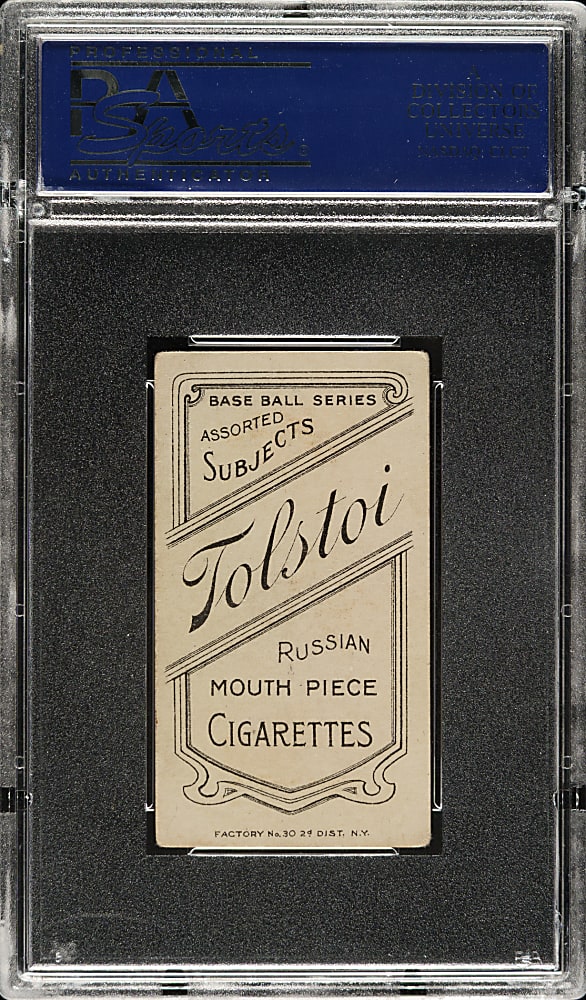 1909-1911 T206 White Border Christy Mathewson Dark Cap PSA VG-EX 4 - Tolstoi Back