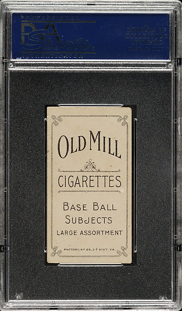 1909-1911 T206 White Border Christy Mathewson Dark Cap PSA VG-EX 4 - Old Mill Back