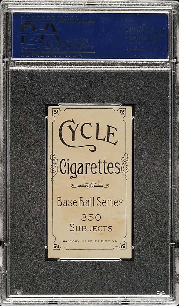 1909-1911 T206 White Border Christy Mathewson Dark Cap PSA VG-EX 4 - Cycle 350 Back