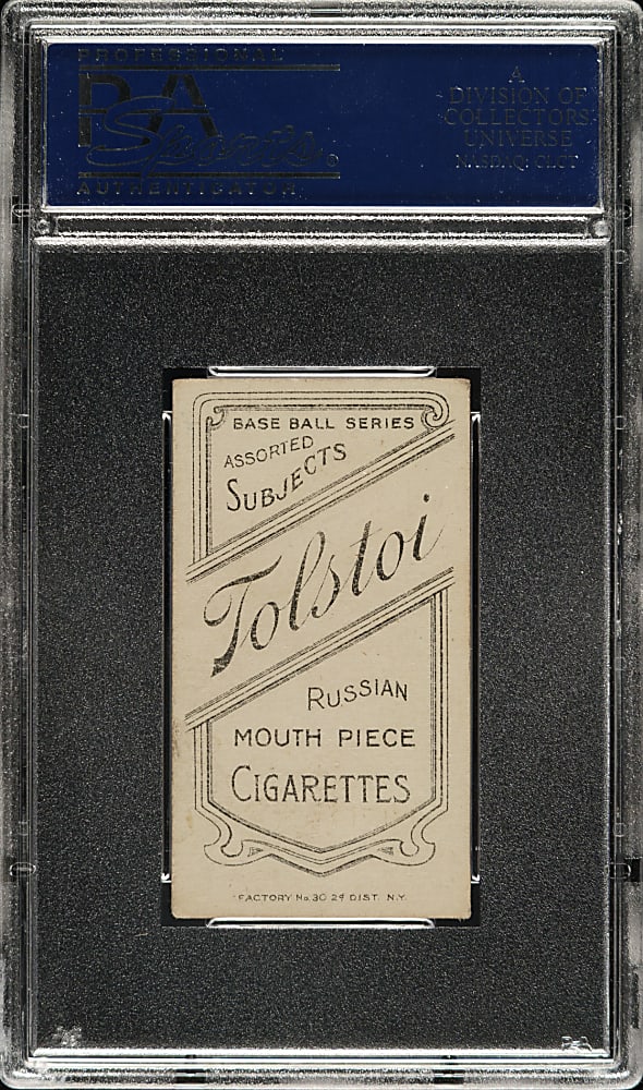 1909-1911 T206 White Border John McGraw Glove at Hip PSA VG-EX 4 - Tolstoi Back