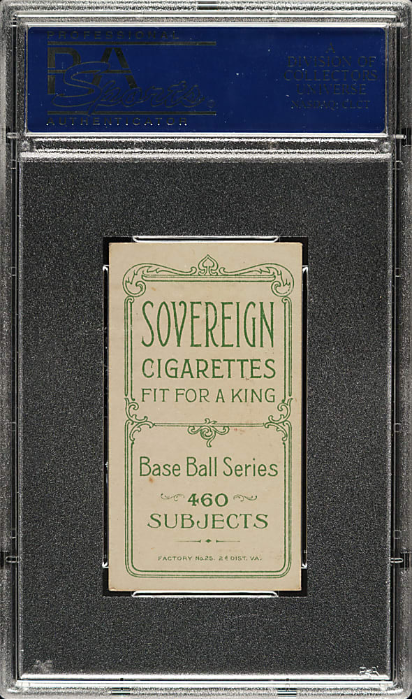 1909-1911 T206 White Border Christy Mathewson Dark Cap PSA EX 5 - Sovereign 460 Back