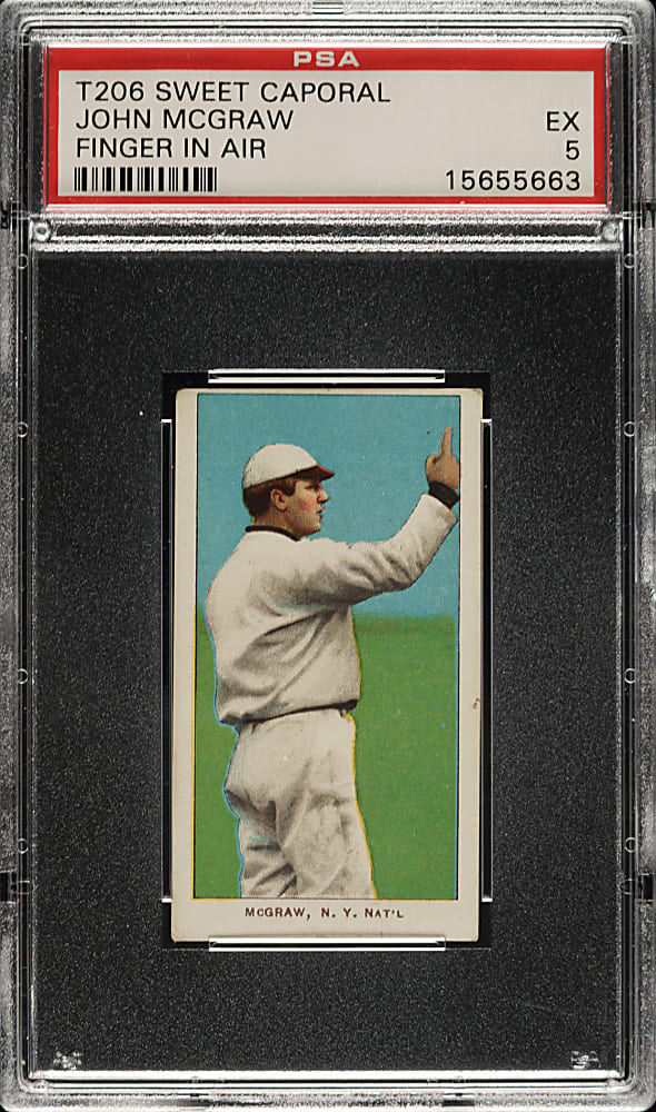 1909-1911 T206 White Border John McGraw Finger in Air PSA EX 5