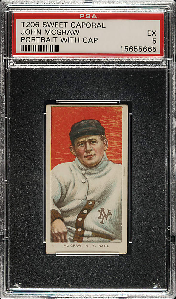 1909-1911 T206 White Border John McGraw Portrait with Cap PSA EX 5