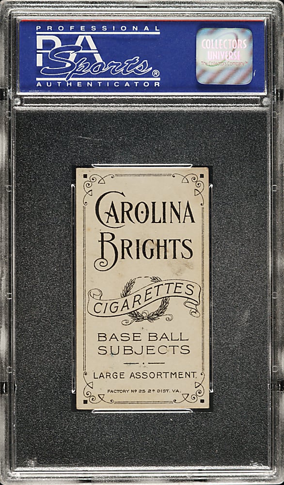 1909-1911 T206 White Border Johnny Evers with Bat, Chicago on Shirt PSA EX 5 - Carolina Brights Back - 1 of 2 - Highest Graded!